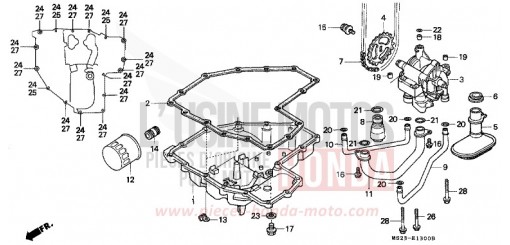 OIL FILTER/OIL PAN/ OIL PUMP CBR1000FM de 1991